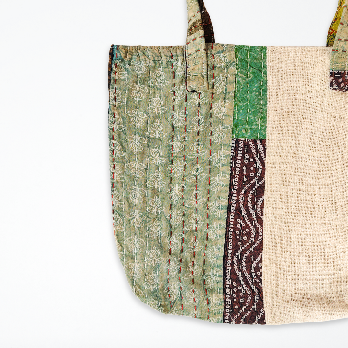 Kantha Patchwork Cotton Tote bag - Multicolour