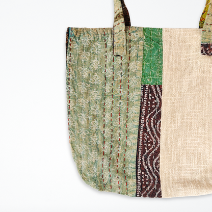 Kantha Patchwork Cotton Tote bag - Multicolour