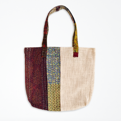 Kantha Patchwork Cotton Tote bag - Multicolour